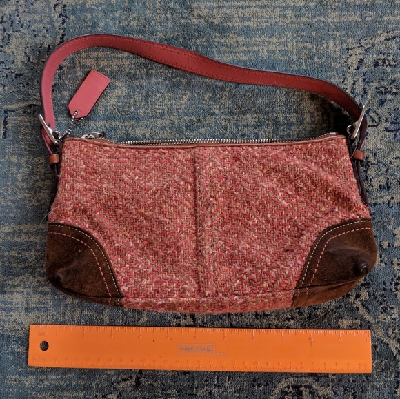 Coach wool and leather baguette bag - Picture 2 of 6